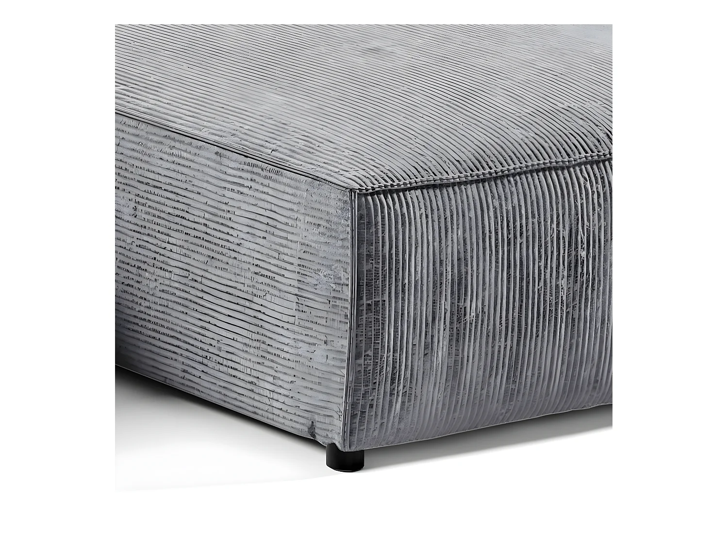 Canapé U 5 places convertible coffre Isaac velours côtelé Gris