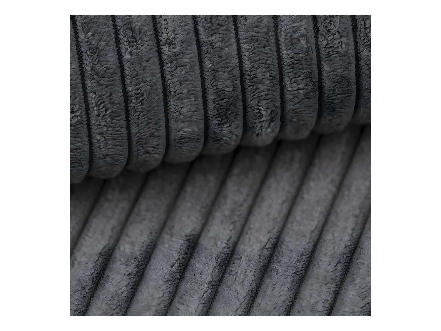 Canapé U 5 places convertible coffre Isaac velours côtelé Gris