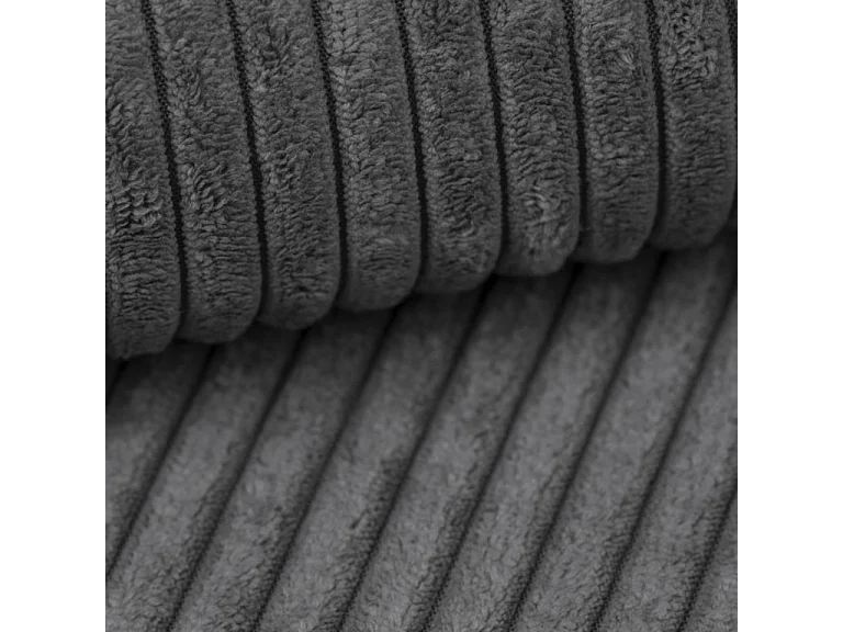 Canapé convertible 4 places avec coffre Isaac velours côtelé Gris