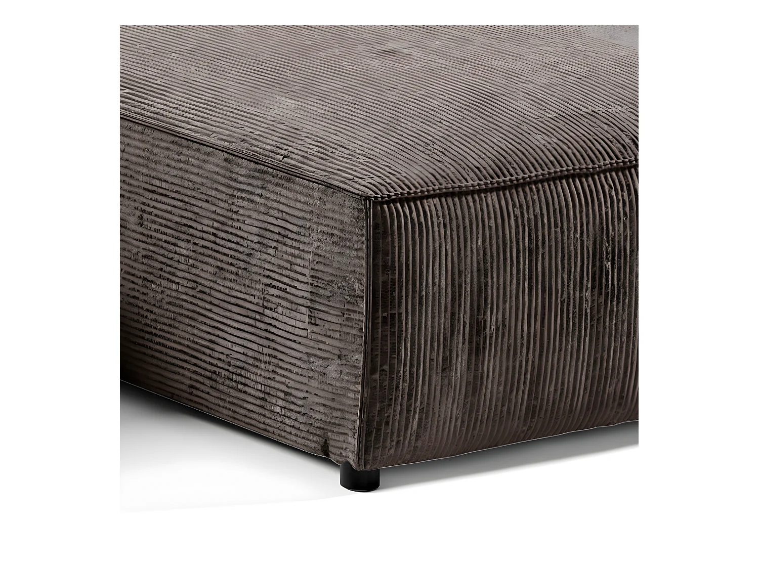 Canapé U 5 places convertible coffre Isaac velours côtelé Marron