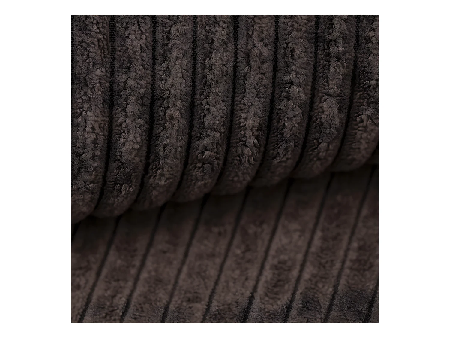 Canapé U 5 places convertible coffre Isaac velours côtelé Marron