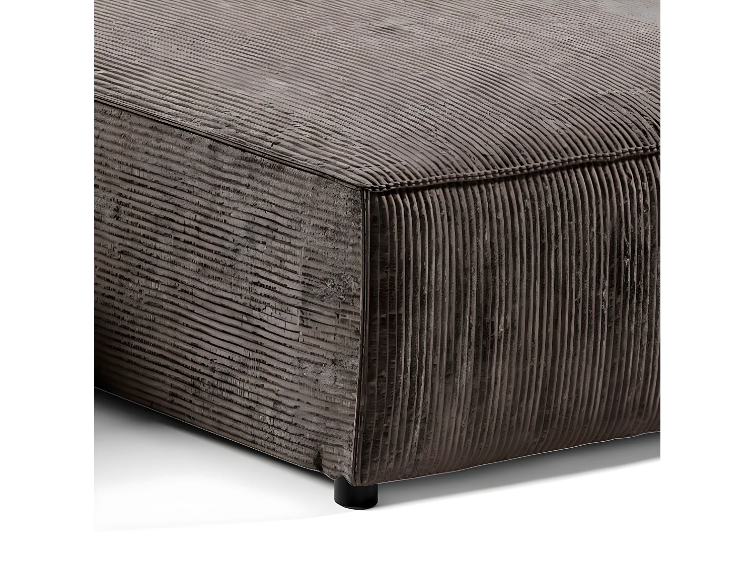 Canapé U 5 places convertible coffre Isaac velours côtelé Marron