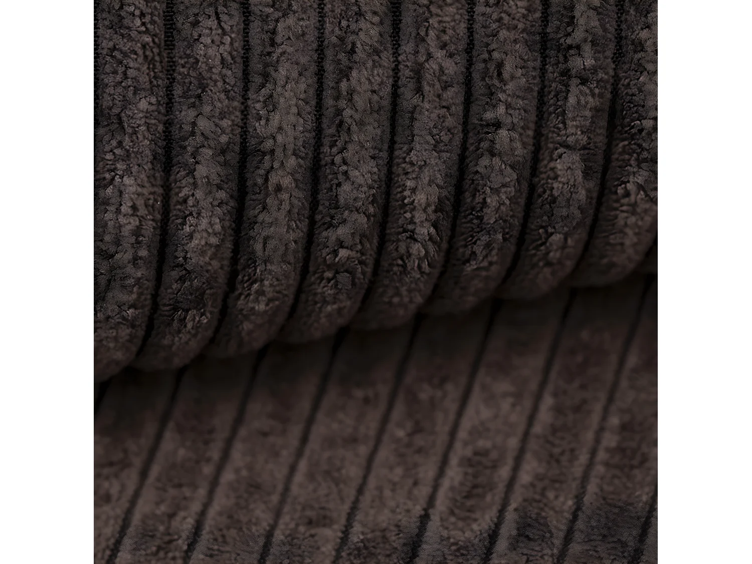 Canapé U 5 places convertible coffre Isaac velours côtelé Marron