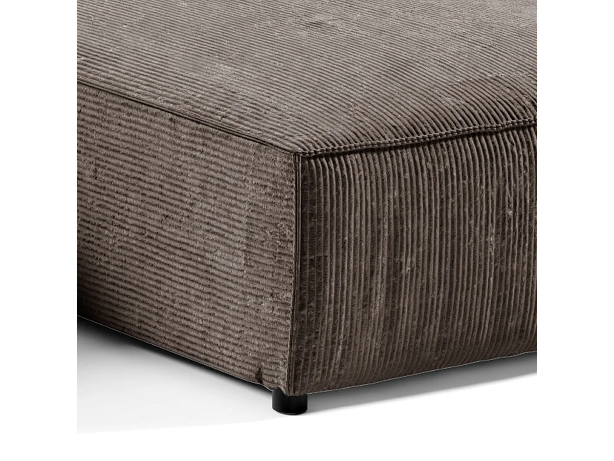 Canapé U 5 places convertible coffre Isaac velours côtelé Marron