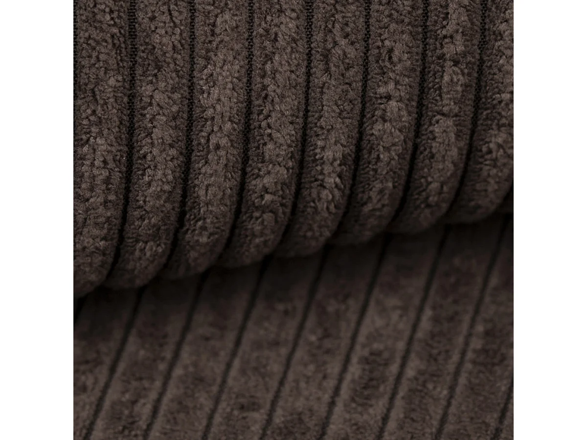 Canapé U 5 places convertible coffre Isaac velours côtelé Marron