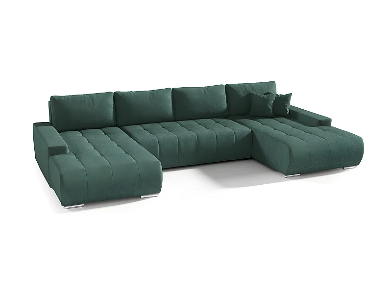 Canapé U 5 places convertible coffre Jonas Vert