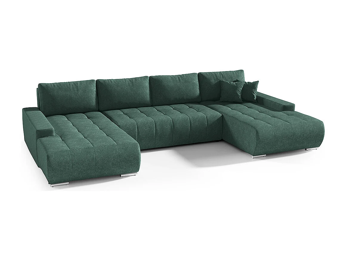 Canapé U 5 places convertible coffre Jonas Vert