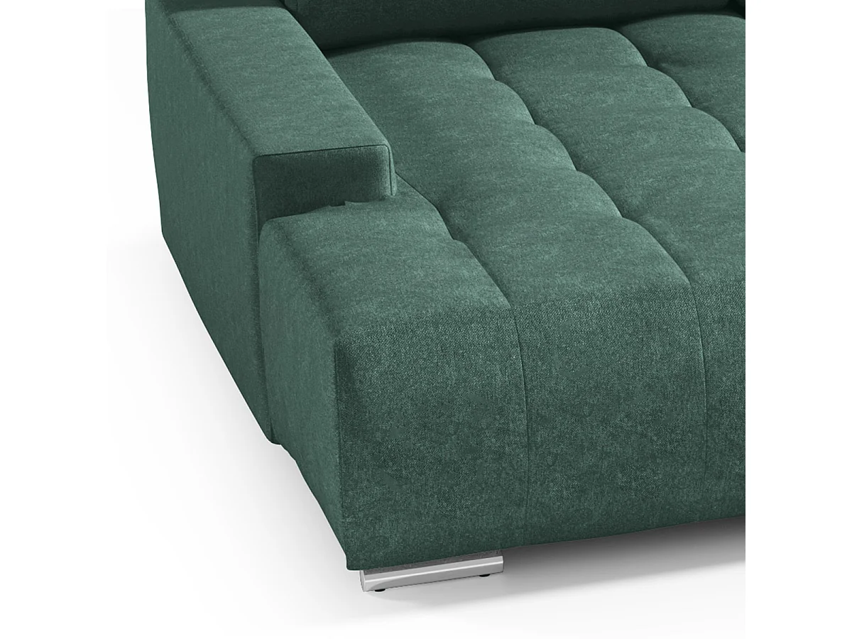 Canapé U 5 places convertible coffre Jonas Vert