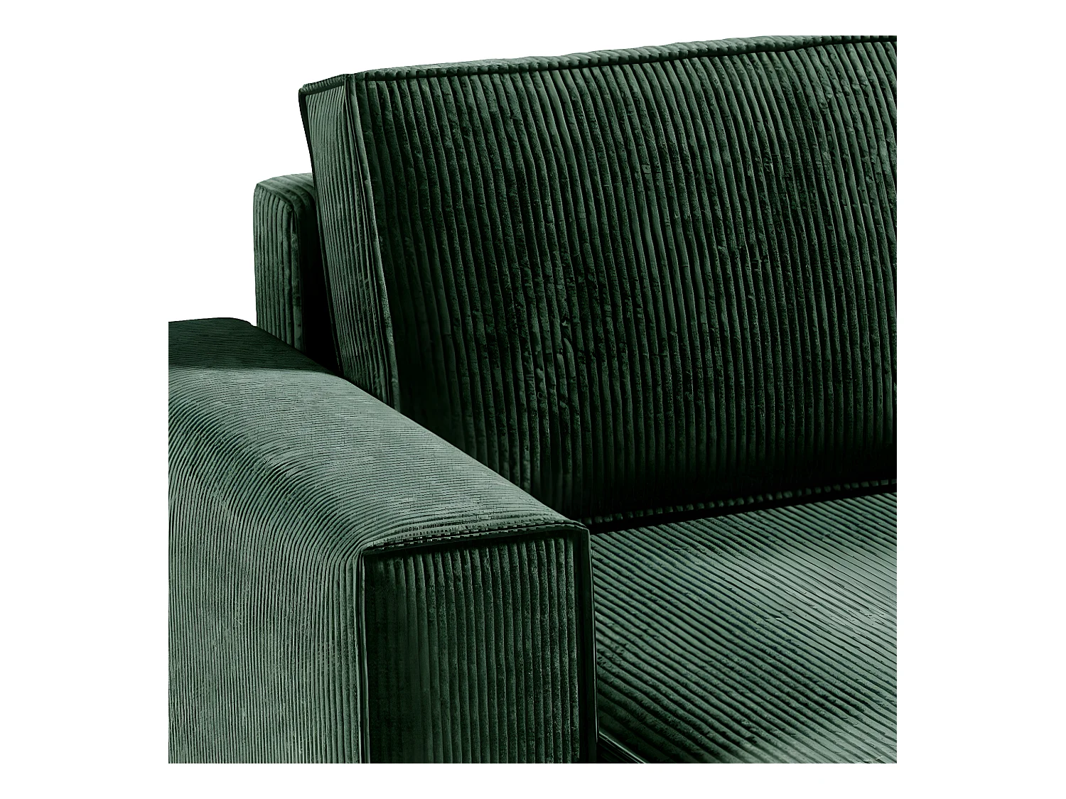 Canapé U 5 places convertible coffre Isaac velours côtelé Vert Sapin