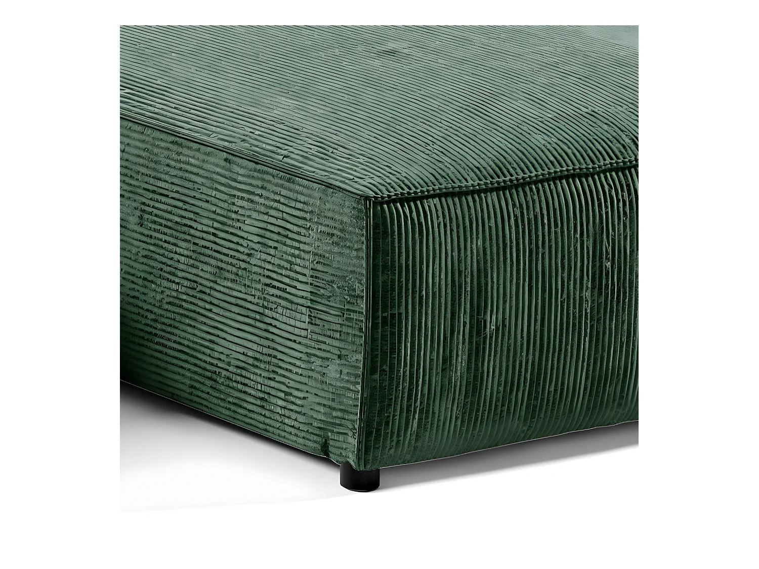 Canapé U 5 places convertible coffre Isaac velours côtelé Vert Sapin