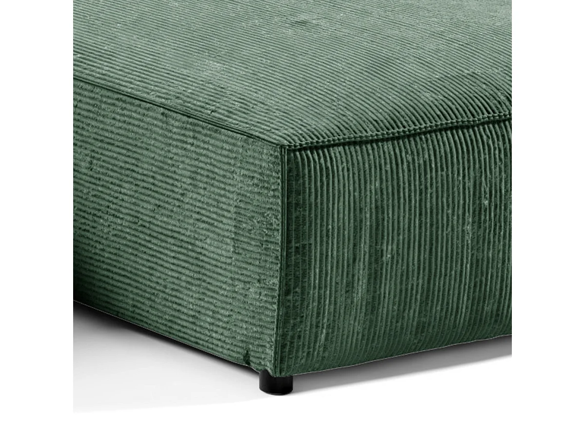Canapé U 5 places convertible coffre Isaac velours côtelé Vert Sapin