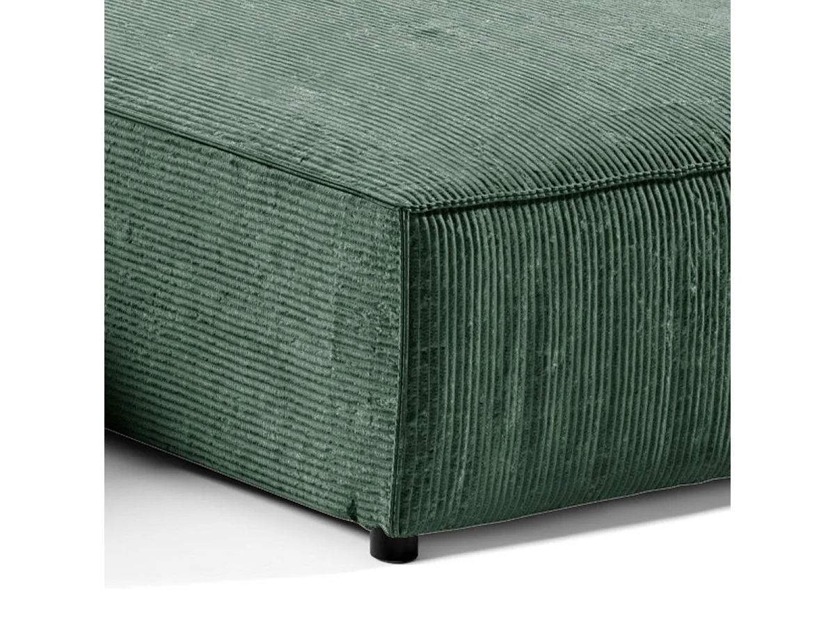 Canapé d'angle convertible 5 places avec coffre en velours vert