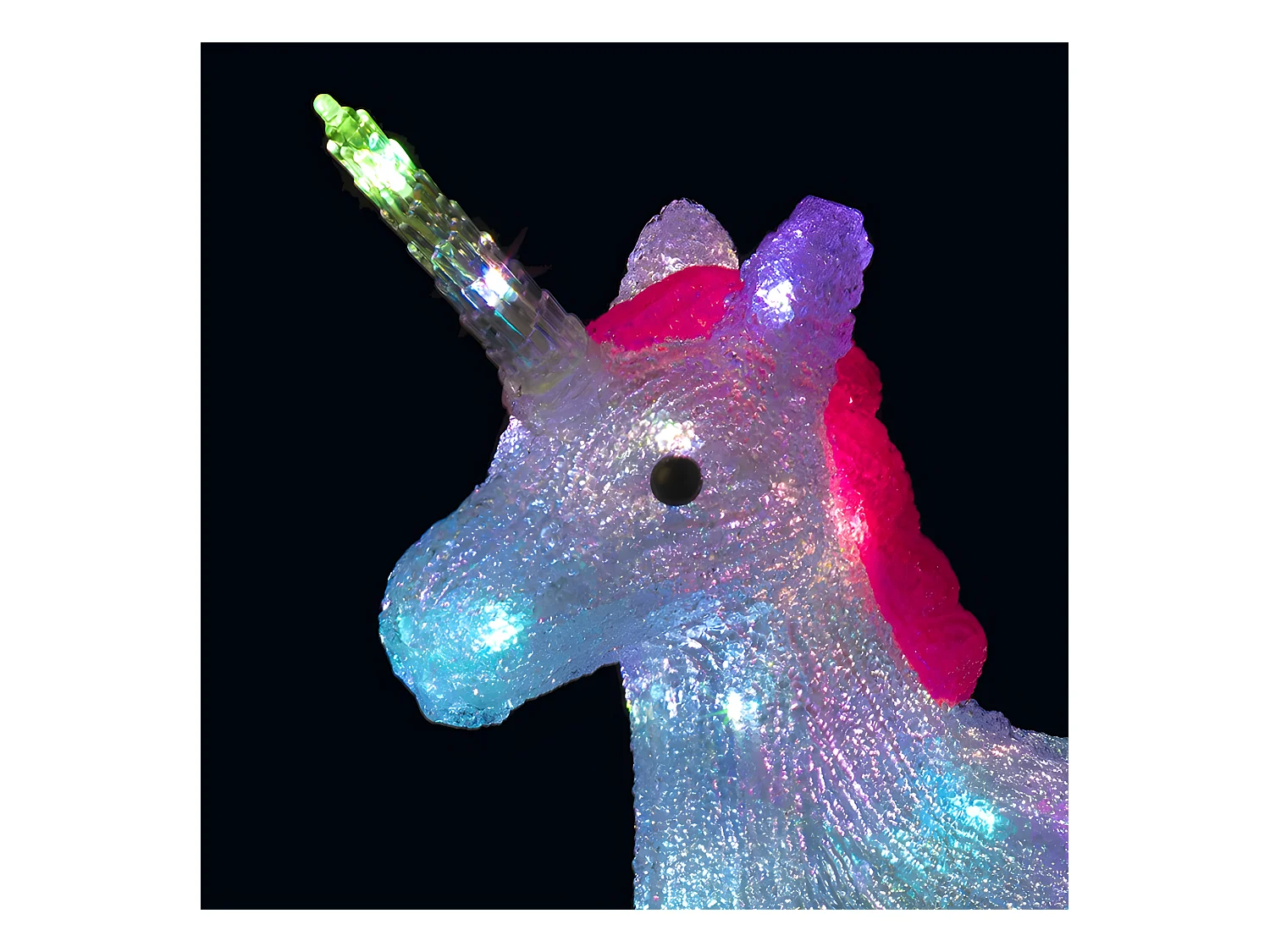 Déco lumineuse Licorne 40 LED à variation de couleur H 40 cm