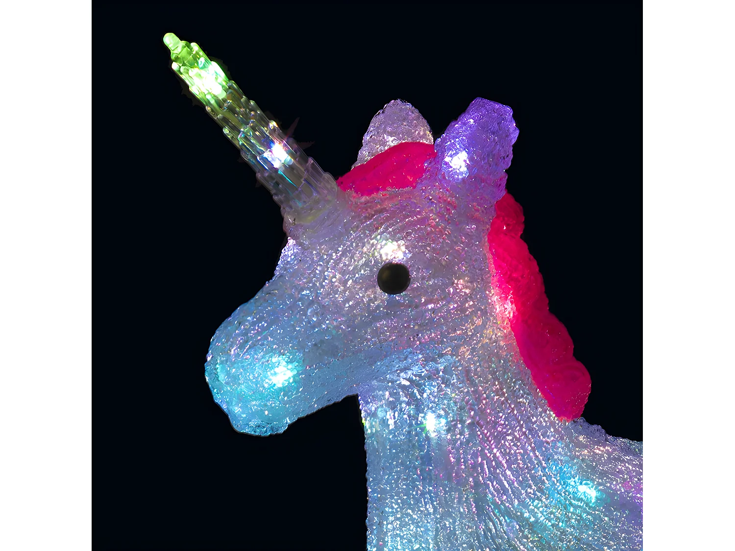 Déco lumineuse Licorne 40 LED à variation de couleur H 40 cm