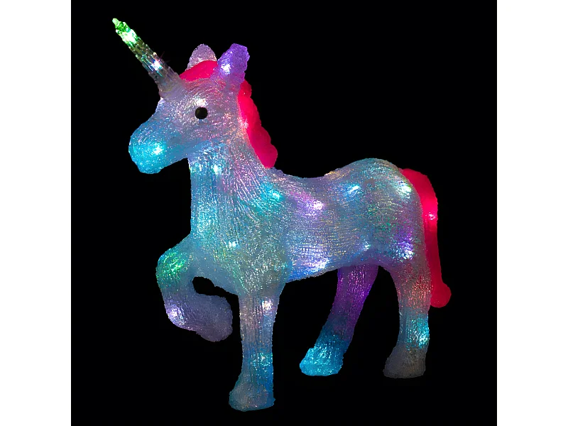 Déco lumineuse Licorne 40 LED à variation de couleur H 40 cm