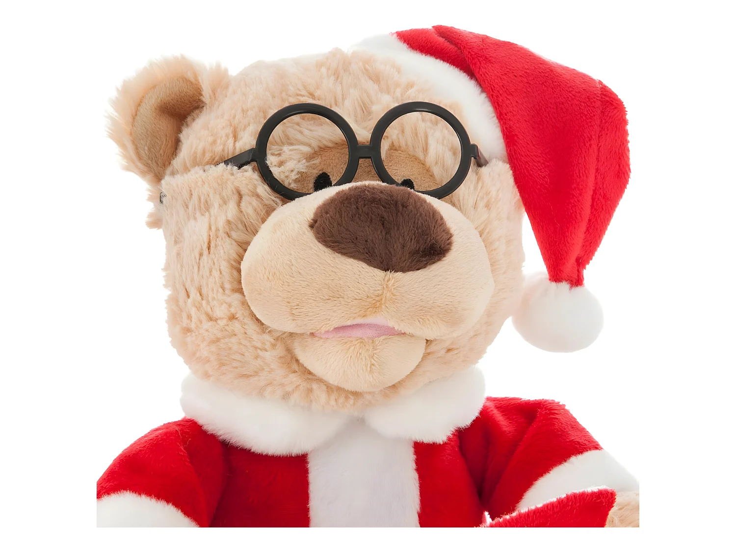 Ours Animé & Musical "Livre" 27cm Beige & Rouge