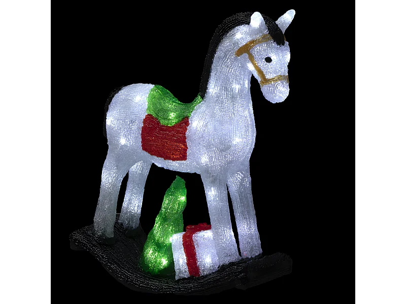 Décoration Lumineuse "Cheval" 50cm Blanc