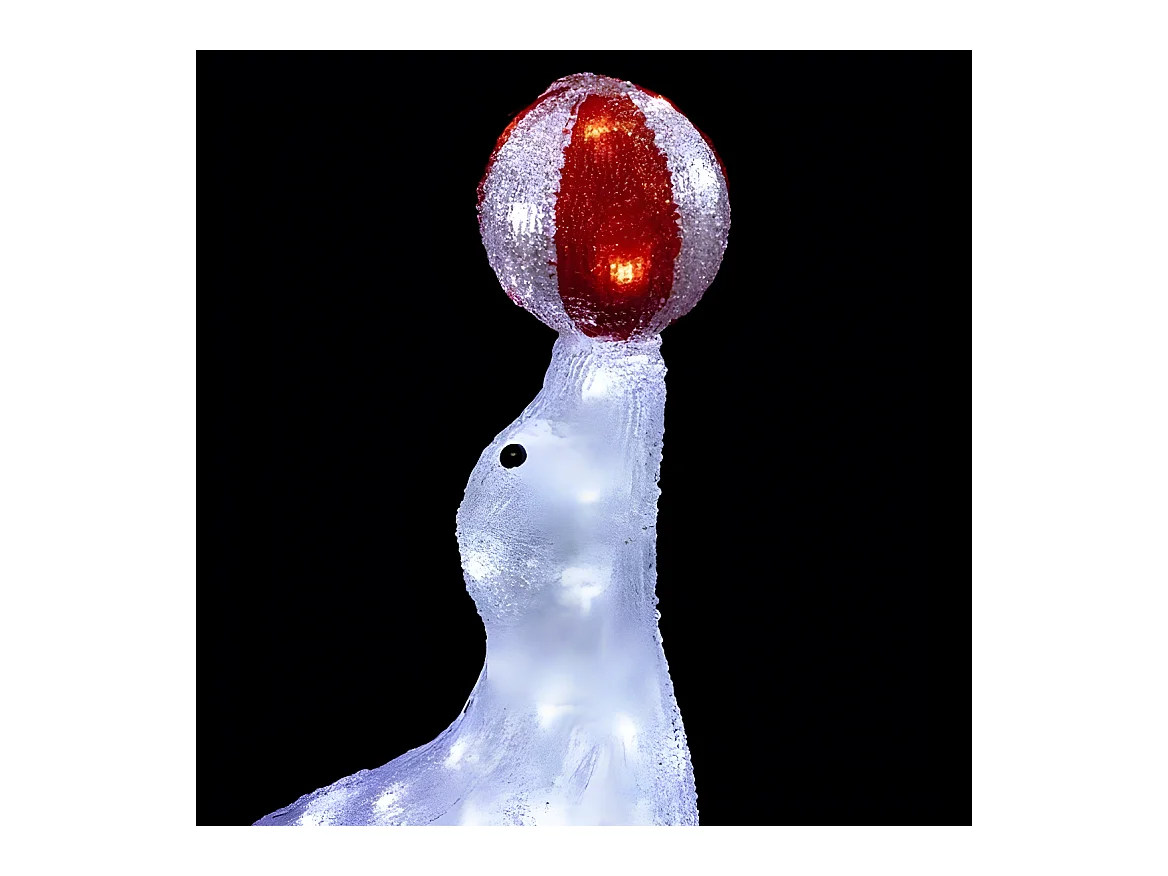 Décoration Lumineuse "Otarie Ballon" 33cm Blanc & Bleu