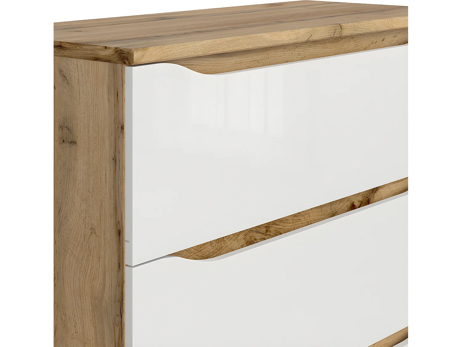 Commode 3 tiroirs June Blanc et Bois