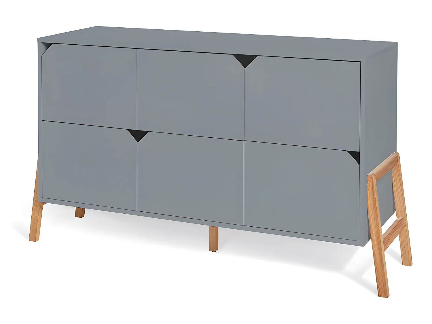 Commode 6 tiroirs Lotta Gris