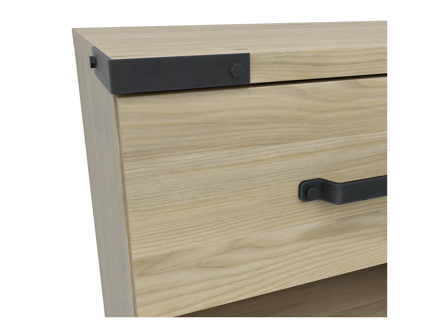 Dako Hout en Zwart 3-lade 1-deurs commode