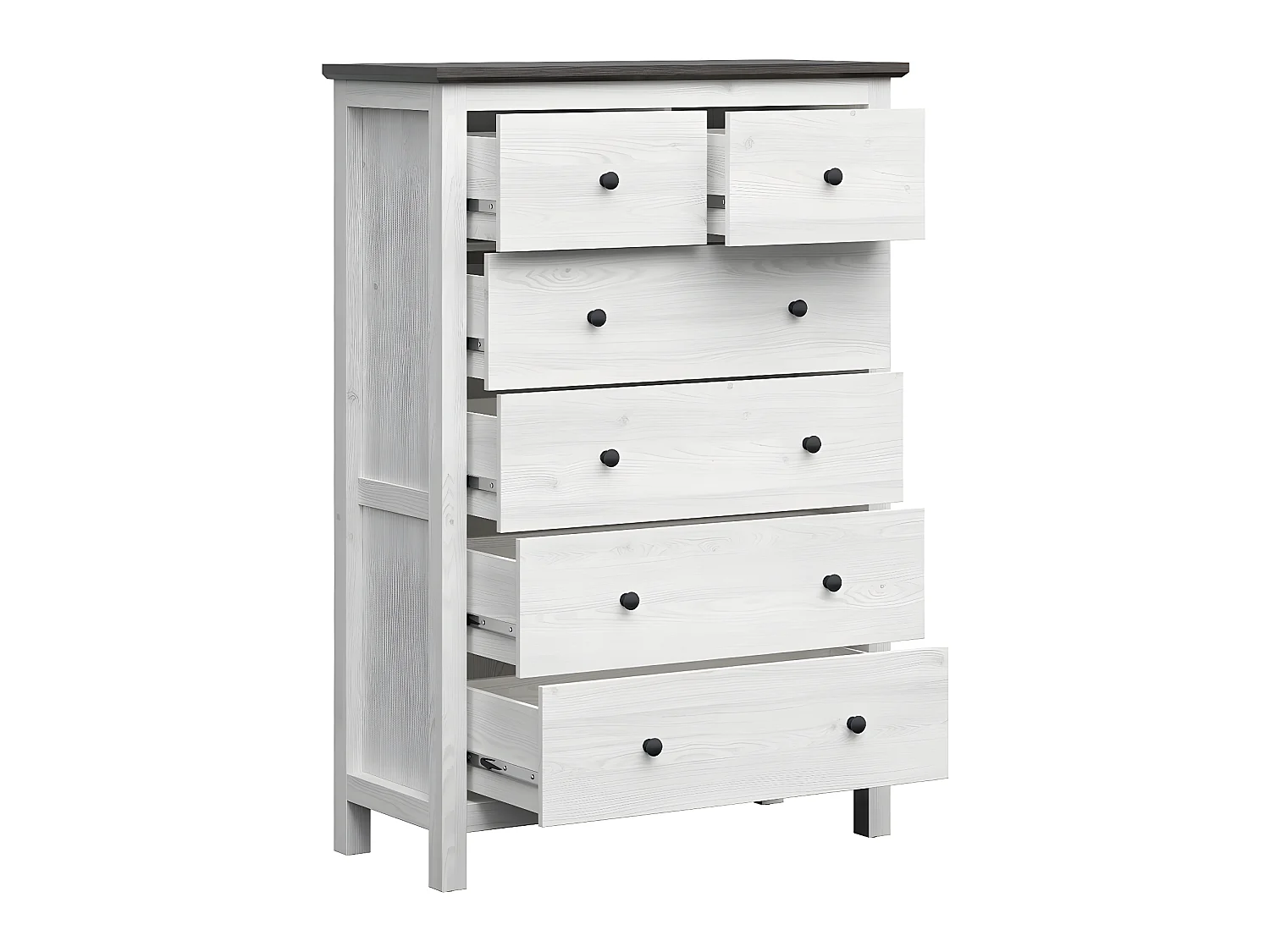 Cassettiera Duck grigio antracite e marrone 145cm