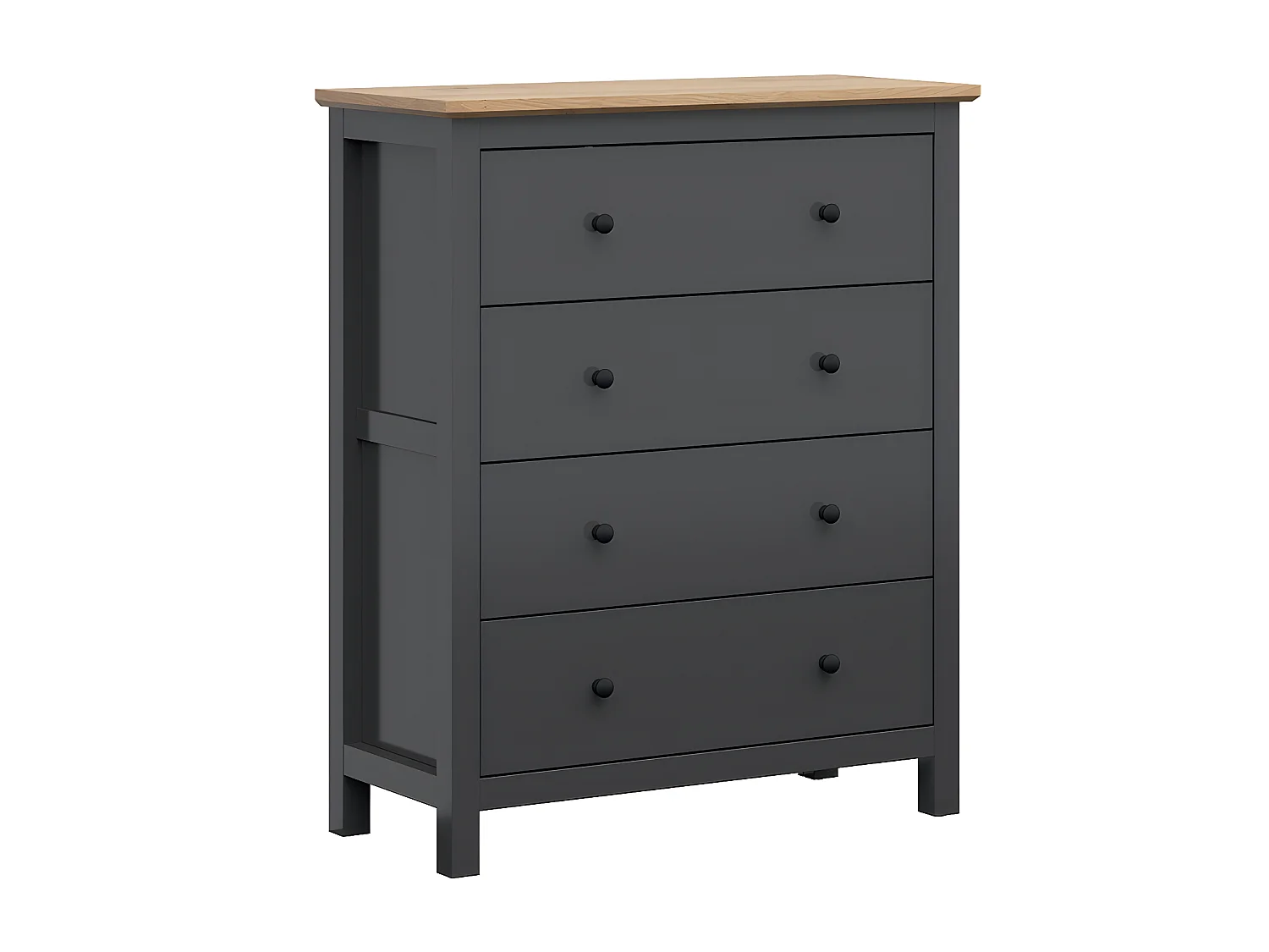 Duck 4-ladekast Houtskoolgrijs en hout