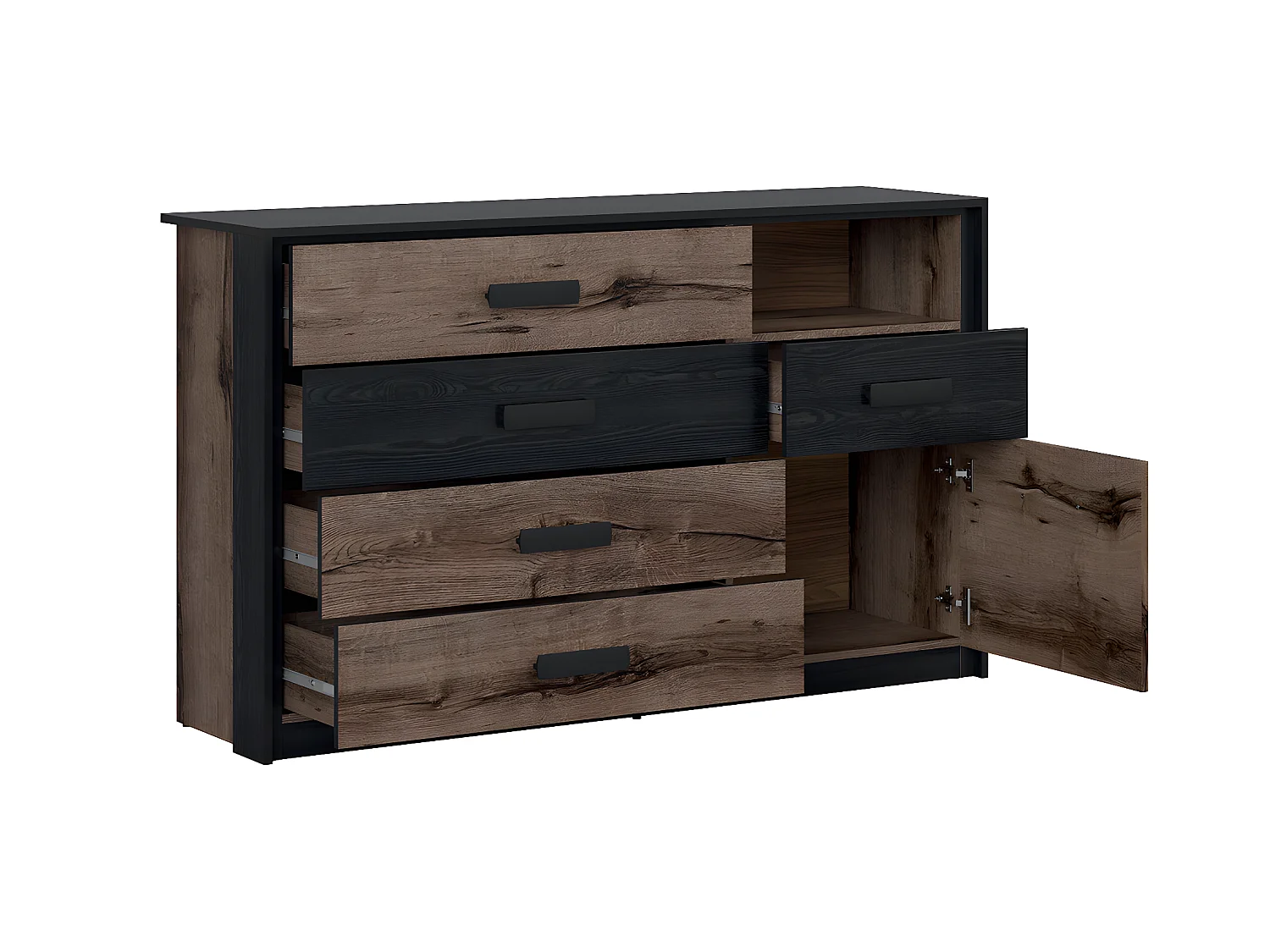 Romane Houten 5-lade 1-deurs commode