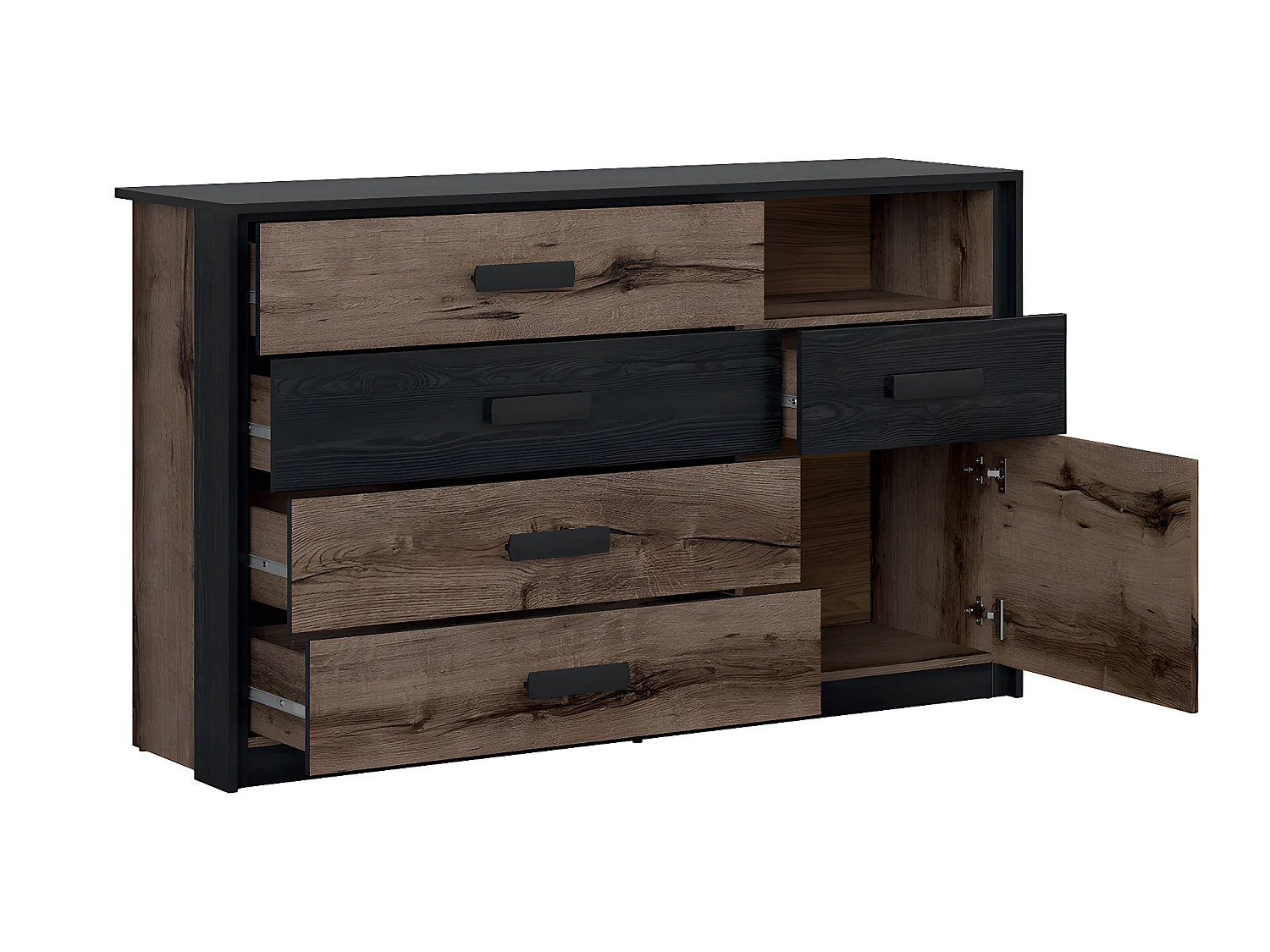 Romane Houten 5-lade 1-deurs commode