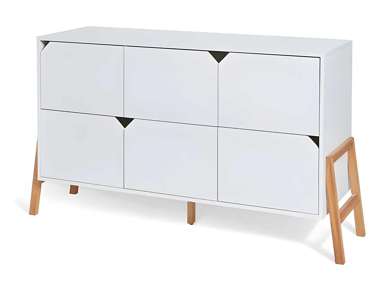 Commode 6 tiroirs Lotta Blanc