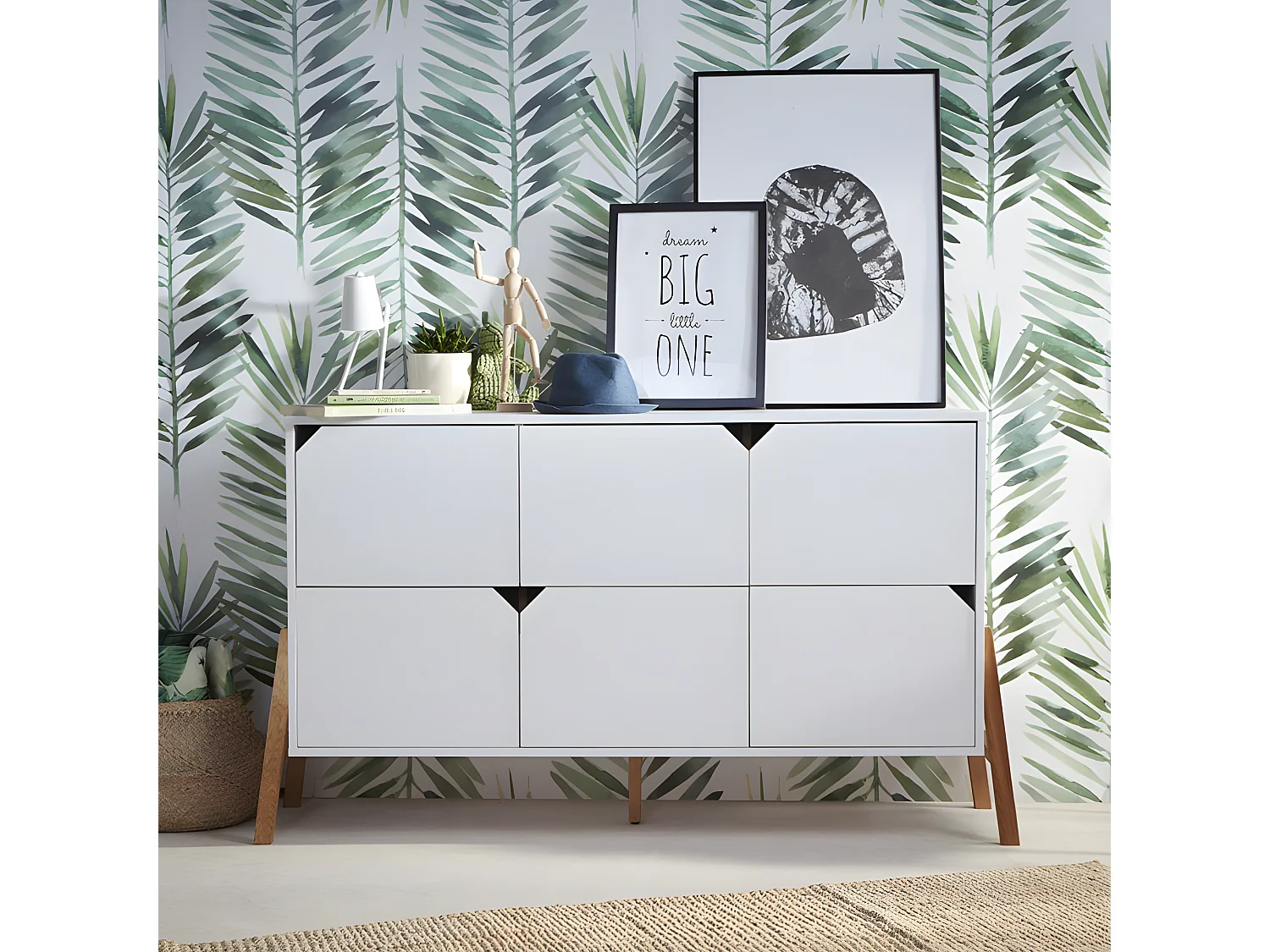 Commode 6 tiroirs Lotta Blanc