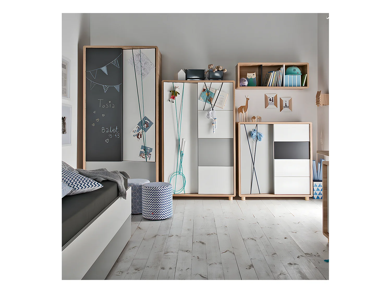 Commode Evolve Bois Blanc et Noir