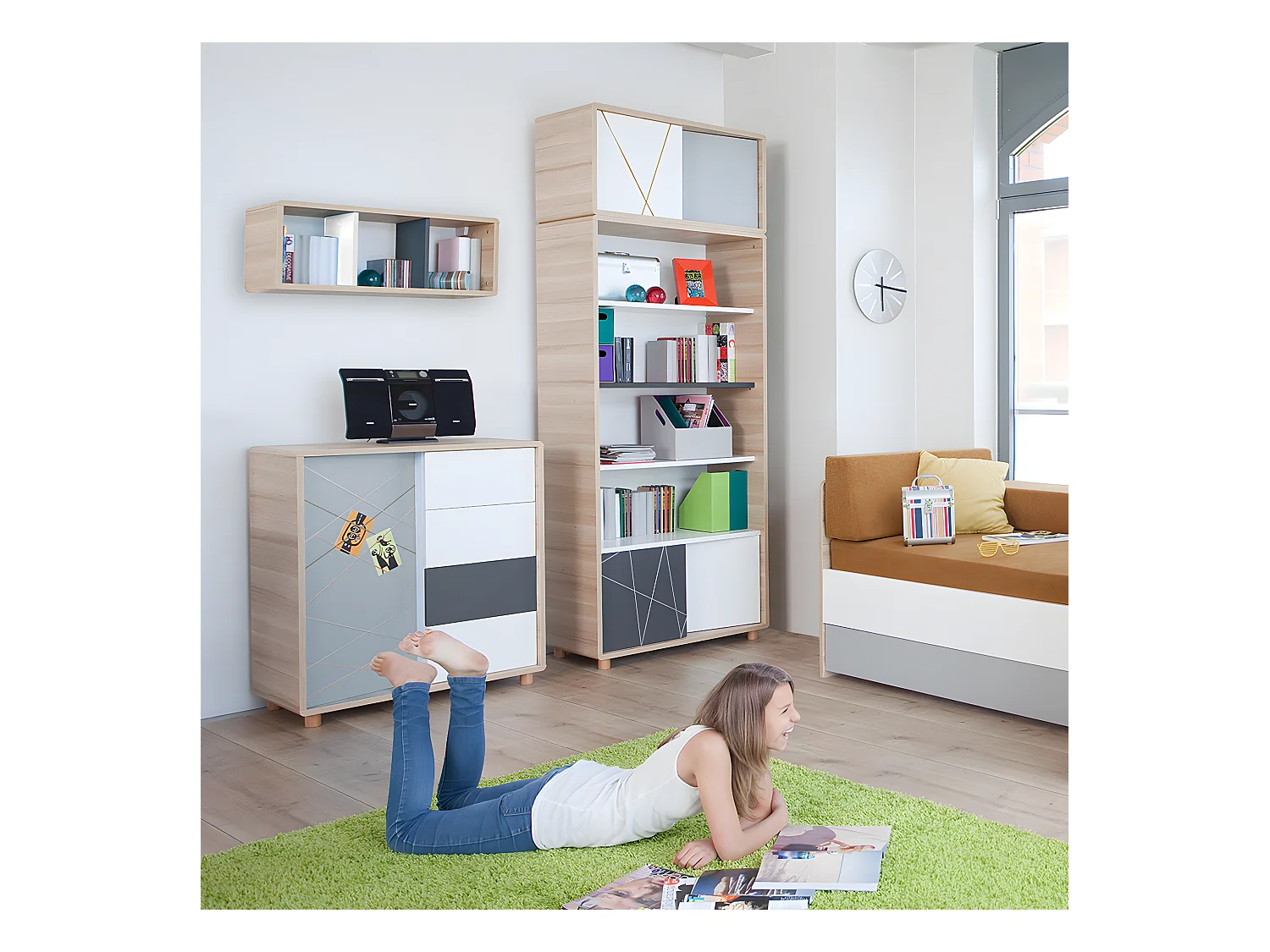 Commode Evolve Bois Blanc et Noir