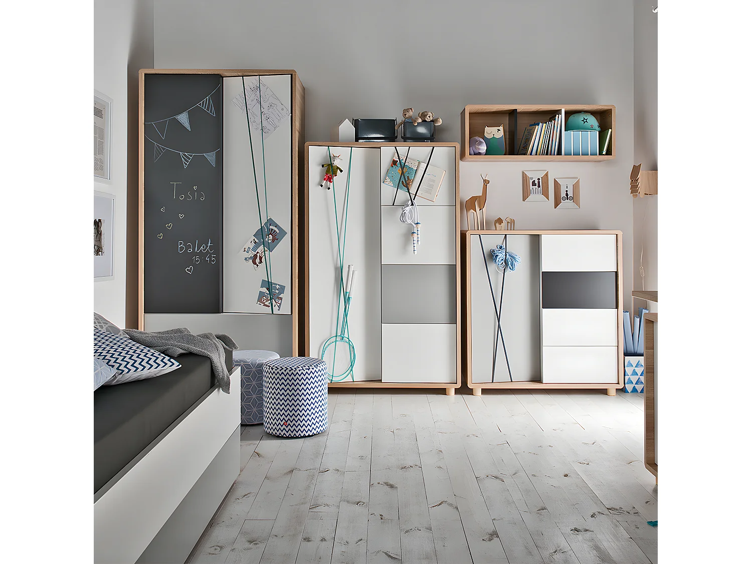 Commode Evolve Bois Blanc et Noir