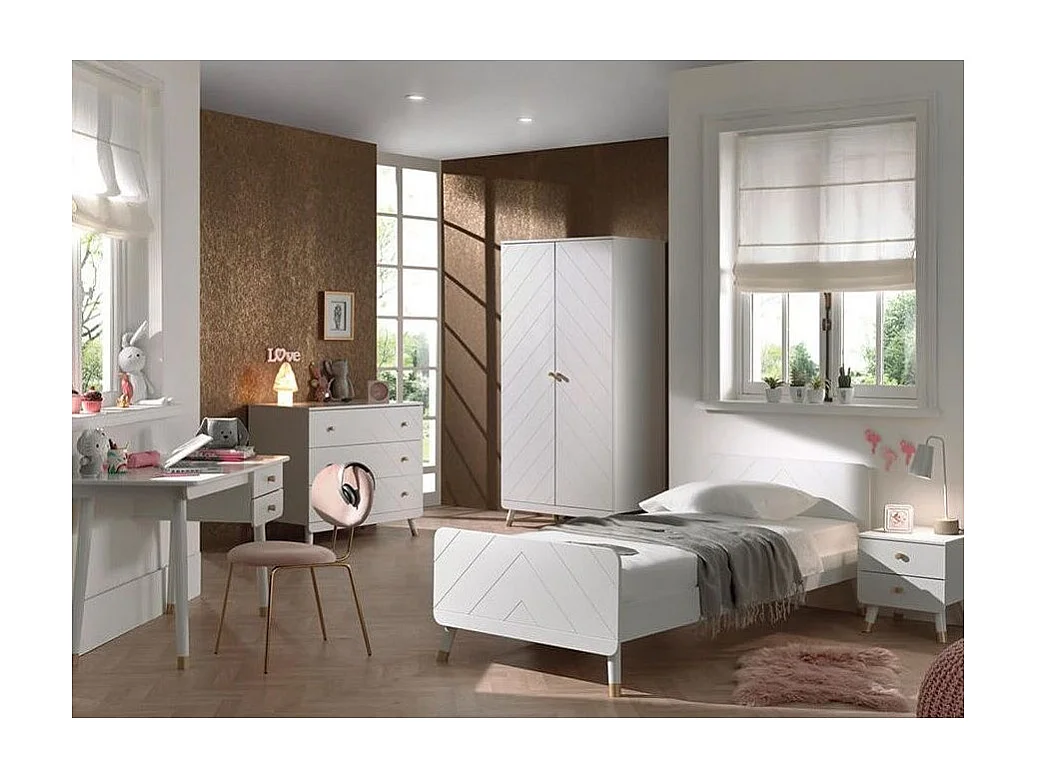 Commode Enfant 3 Tiroirs "Billy" 100cm Blanc