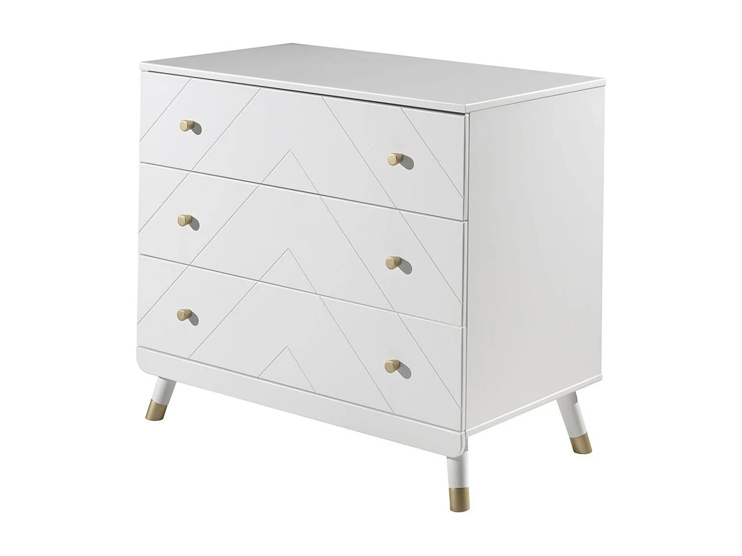 Commode Enfant 3 Tiroirs "Billy" 100cm Blanc