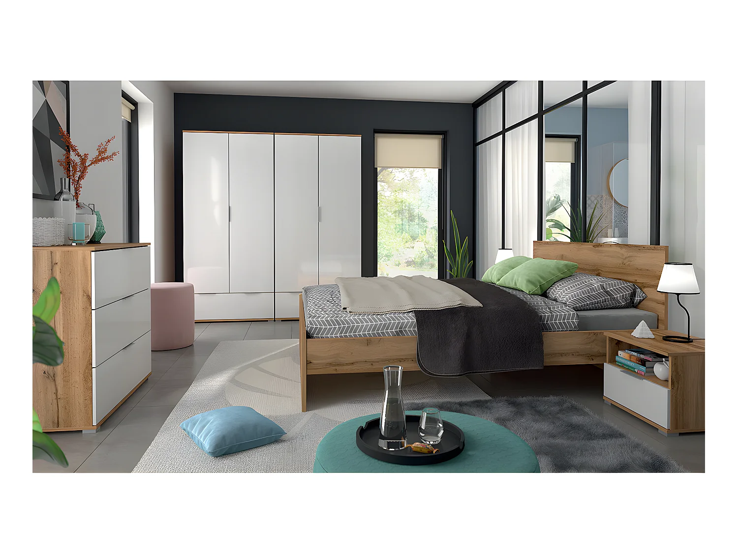 Selma ladekast met 3 laden Wit en Wit