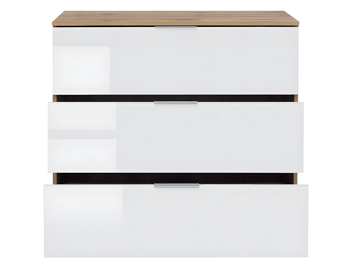 Commode 3 tiroirs Selma Blanc et Blanc