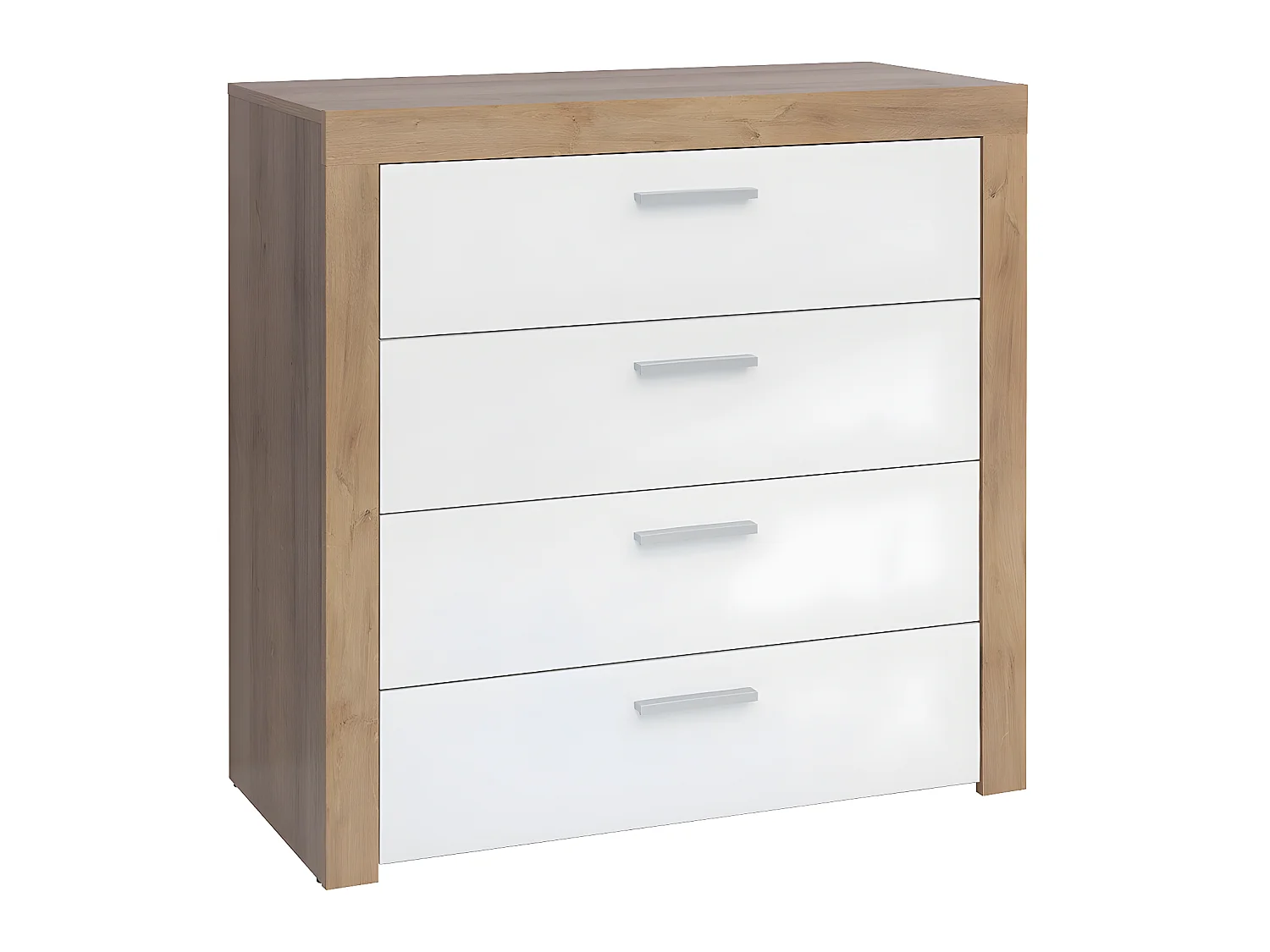 Nora Wit en Hout 4-ladekast