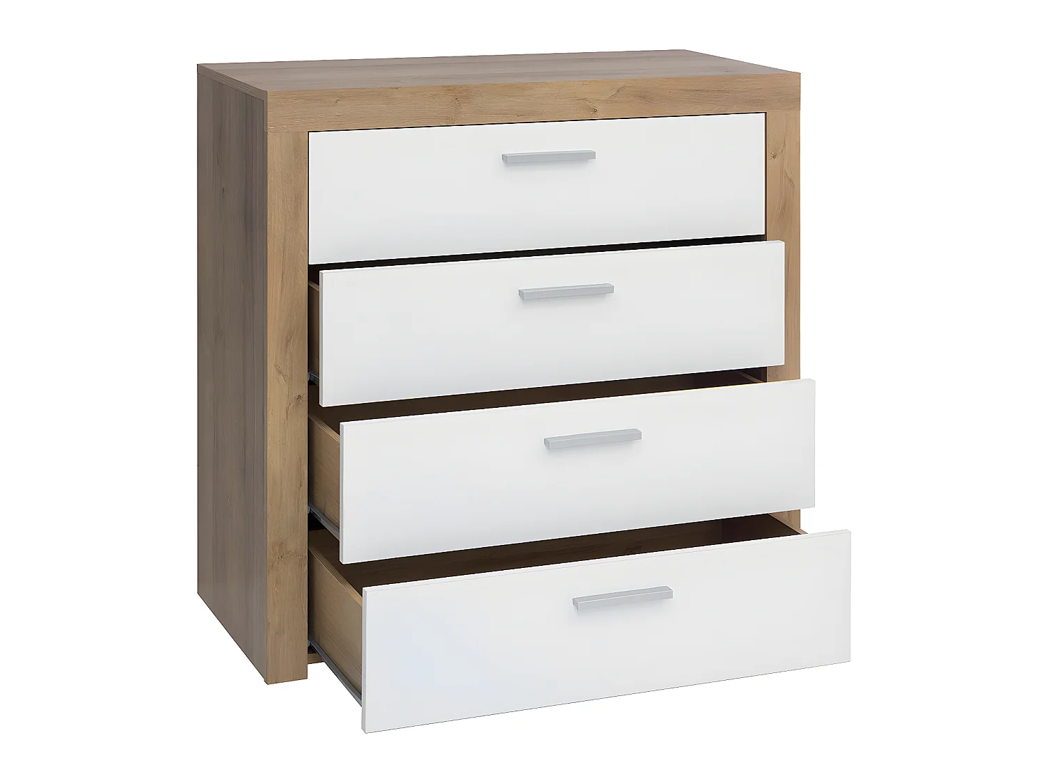 Nora Wit en Hout 4-ladekast