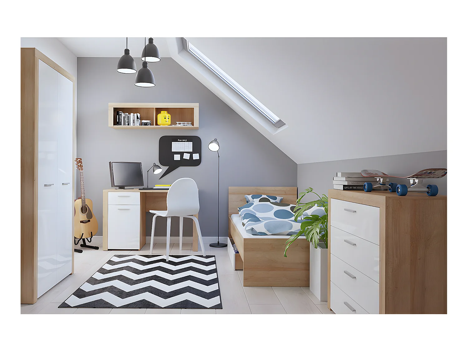 Nora Wit en Hout 4-ladekast