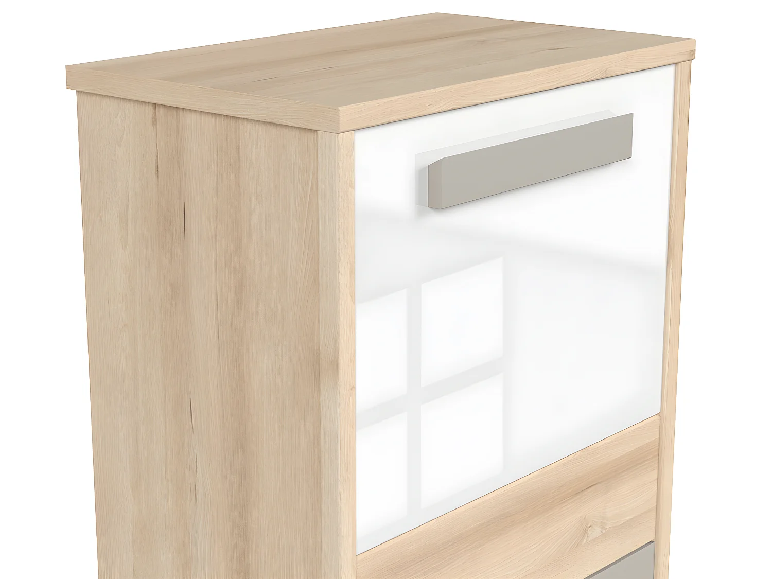 Stella 1-deurs commode met 2 laden Grijs en Wit Hout