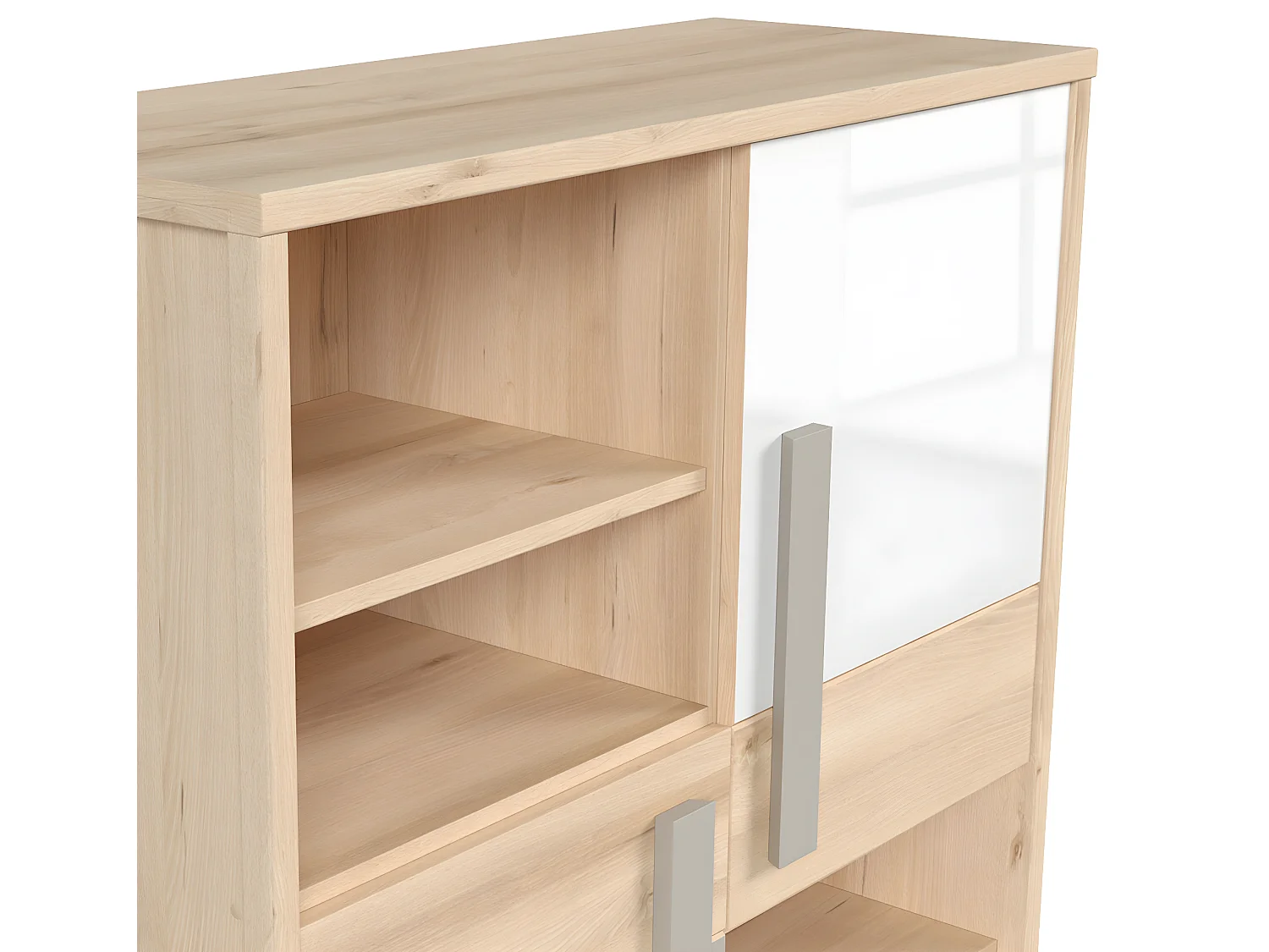 Commode 2 portes Stella Bois Gris et Blanc