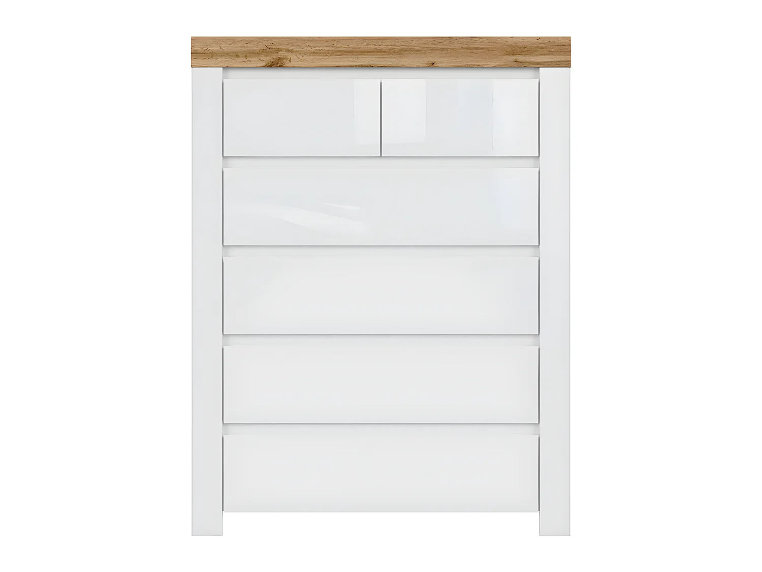 Commode 6 tiroirs Hella Blanc et Bois