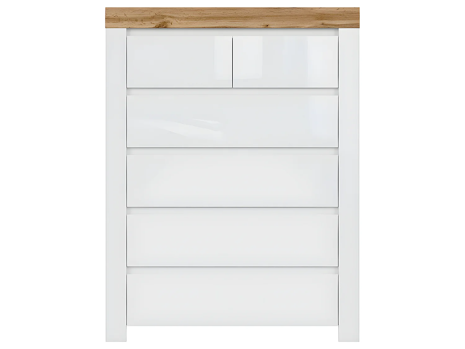 Commode 6 tiroirs Hella Blanc et Bois