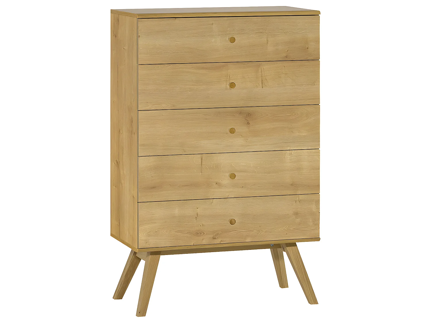 Commode 5 tiroirs Nature Bois