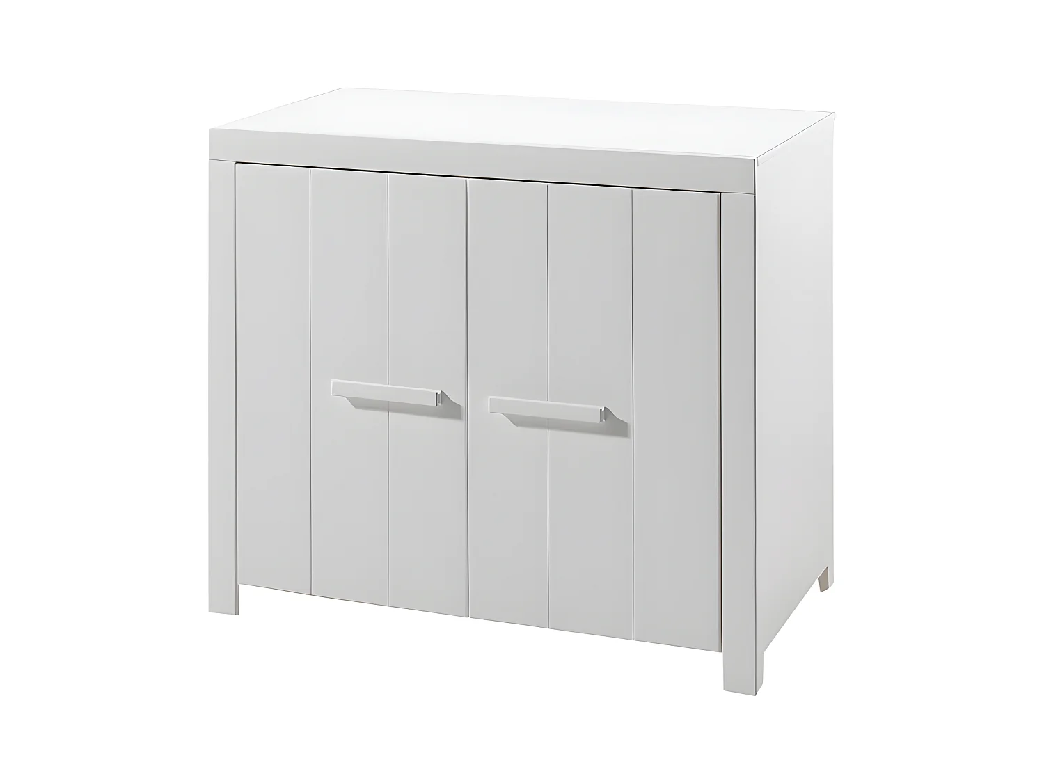 Commode Enfant en Bois 2 Portes "Erik" 100cm Blanc