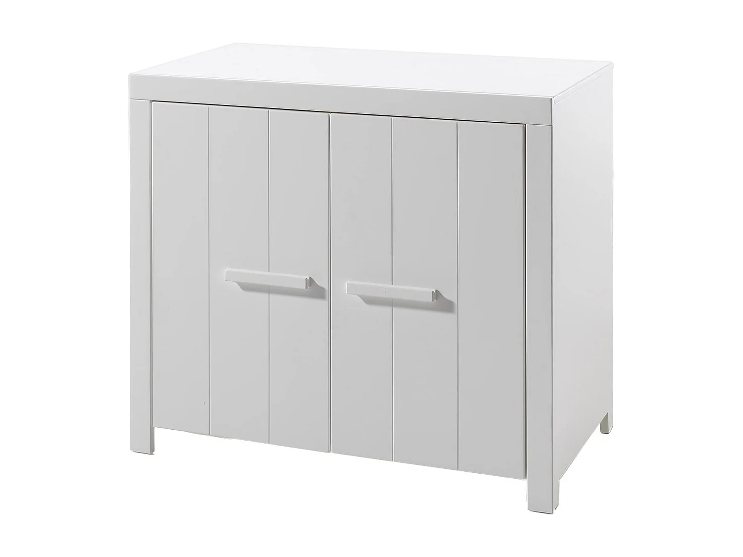 Commode Enfant en Bois 2 Portes "Erik" 100cm Blanc