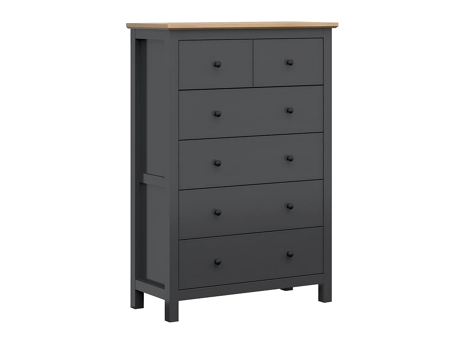 Duck 6-ladekast Houtskoolgrijs en hout