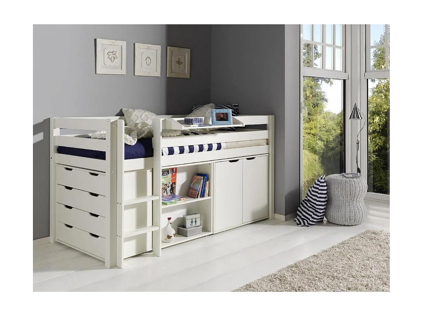 Commode 4 Tiroirs Enfant "Pino" 86cm Blanc